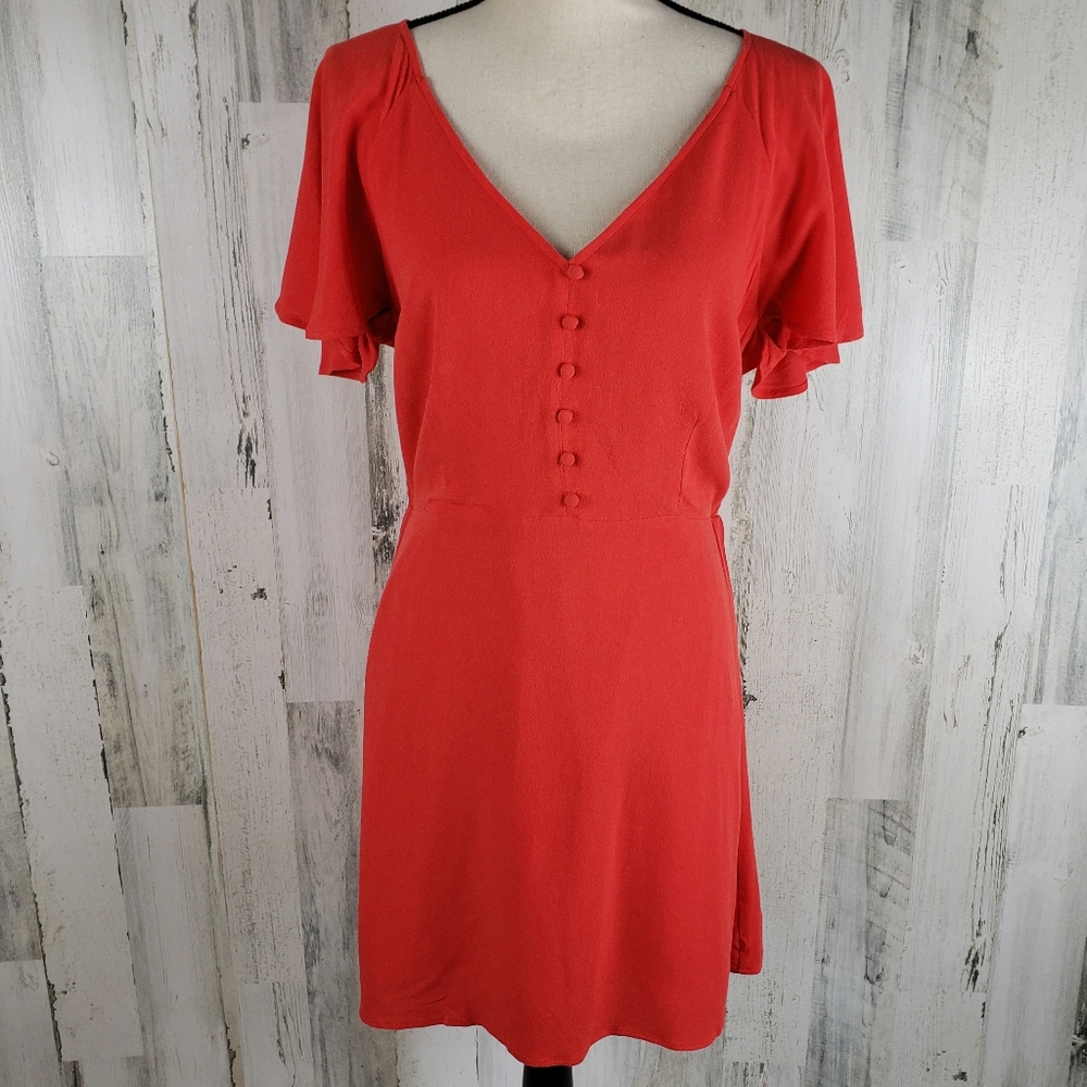 Jack Flutter Sleeve Swing Dress Sz L